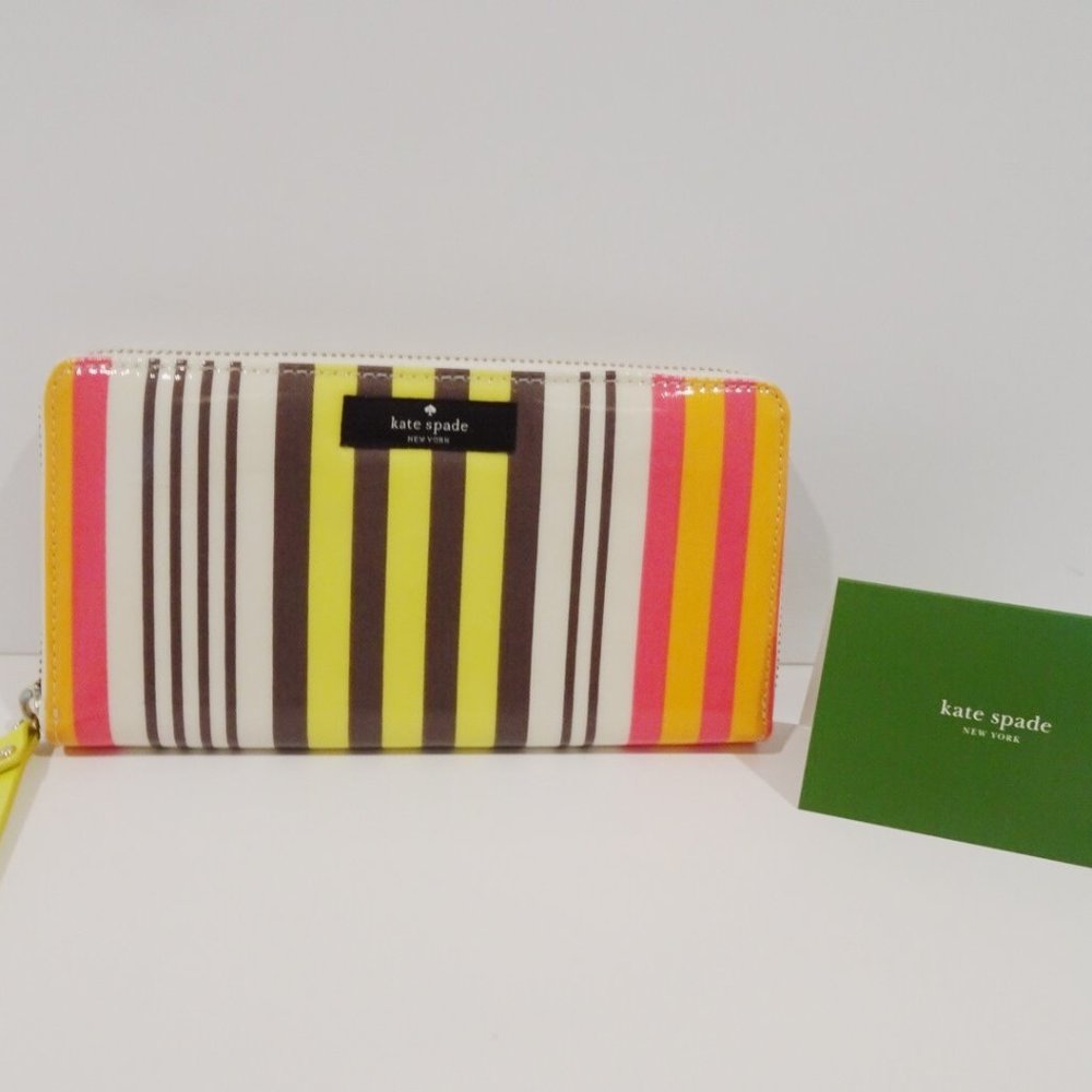 Kate Spade Multi-Stripe Coated Canvas Wallet